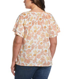 Plus Size Flutter Raglan Sleeve Tee