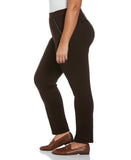 Plus Size Ponte Knit Slim Leg Pant Comfort Fit