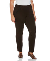 Plus Size Ponte Knit Slim Leg Pant Comfort Fit