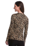 Animal Print Chain Neck Detail Top