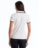 Petite Contrast Trim Johnny Collar Polo