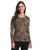 Animal Print Chain Neck Detail Top