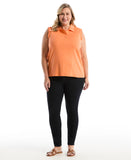 Plus Size Ruffle Trim Polo