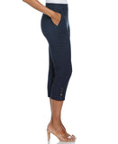 Indigo Rinse Rivet Detail Pull On Capris