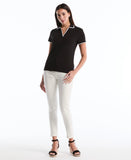 Contrast Trim Johnny Collar Polo