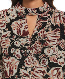 Plus Size Metallic Blooms Print Dress