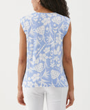 Tropical Print Lace Up Tank Top