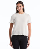 Puckered Ruffle Sleeve Top