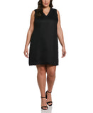 Ruffle Neck Linen Dress