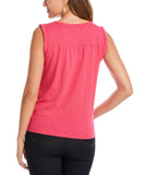 Solid Smocked V neck Top