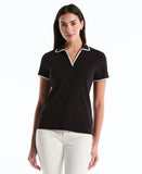 Contrast Trim Johnny Collar Polo