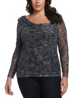Printed Asymmetrical Mesh Top