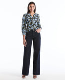 Petite Floral Print Shirred Top