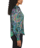 Paisley Print Shine Satin Blouse
