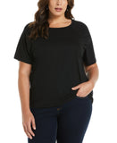 Plus Size Pleated Raglan Sleeve Tee
