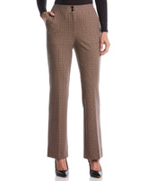 Plaid Print Ponte Bootcut Pant