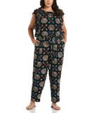 Plus Size Print Paper Bag Ankle Pant
