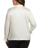 Plus Size Tie Front Blouse