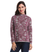 Floral Paisley Print Mock Neck Sweater