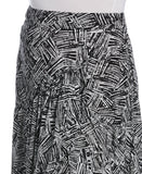Printed Crepe Faux Wrap Skirt