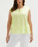 Plus Size Lace Up Tank Top