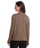 Plaid Print Mock Neck Sweater