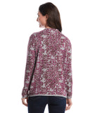 Floral Paisley Print Mock Neck Sweater