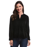Cheetah Print Split Neck Popover Blouse