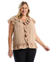 Plus Size Ruffle Blouse