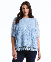 Plus Size Scalloped Lace Top