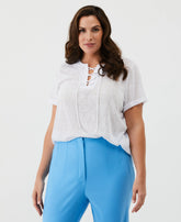 Plus Size Eco Lace Up Tee
