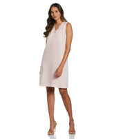 Ruffle Neck Linen Dress