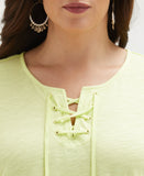 Plus Size Lace Up Tank Top