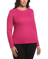 Plus Size Ribbed Crew Neck Tee