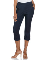 Indigo Rinse Rivet Detail Pull On Capris