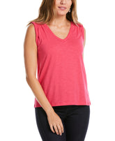 Solid Smocked V neck Top