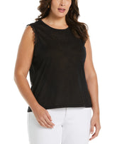 Plus Size Crochet Trim Top