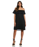 Off the Shoulder Ruffle Linen Dress