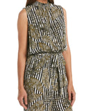 Print Smocked Neck Jumpsuit
