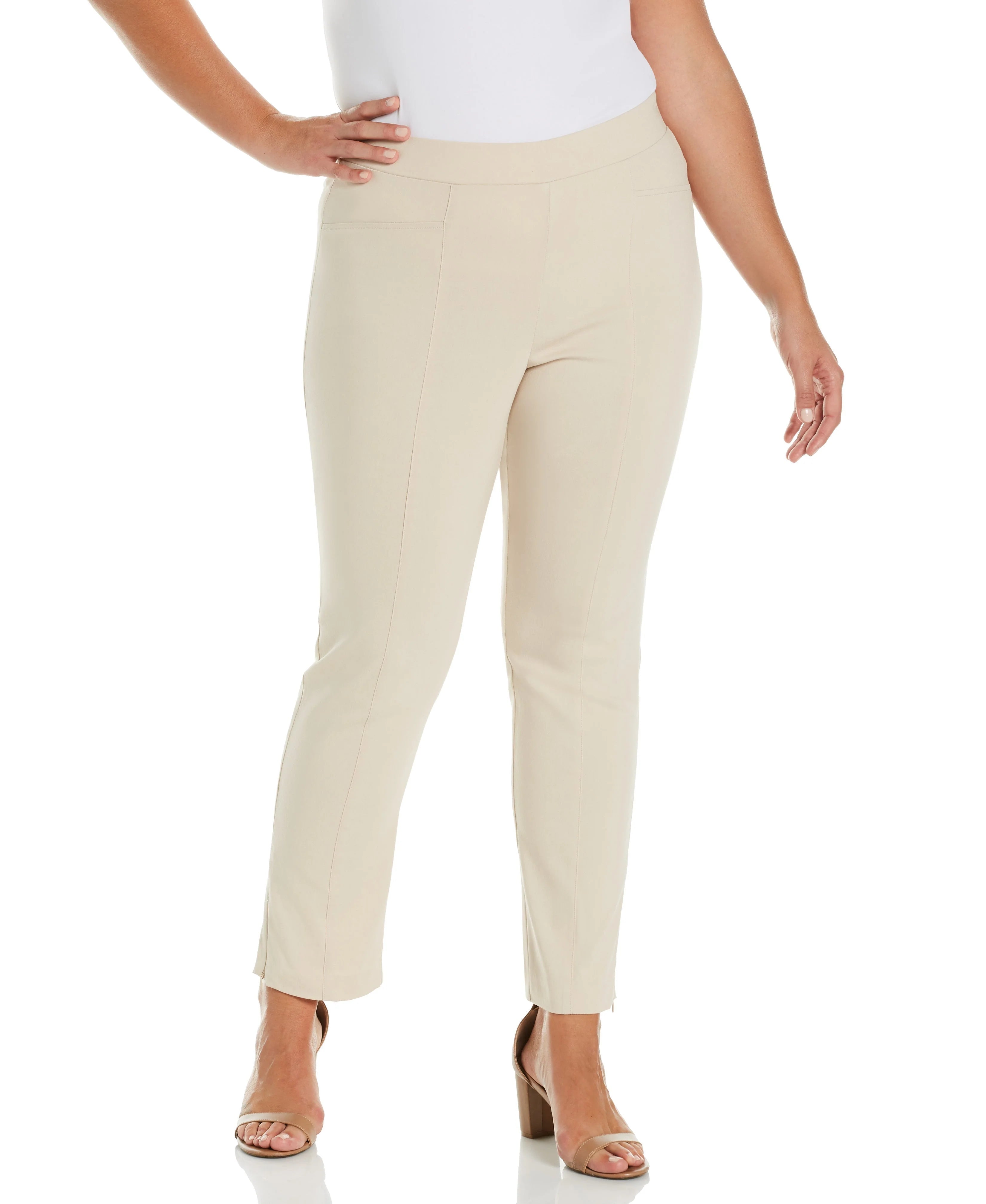 Plus Size Stretch Slim Leg Front Seam Pant Comfort Fit