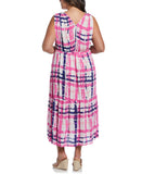 Plus Size Paisley Print V neck Maxi Dress