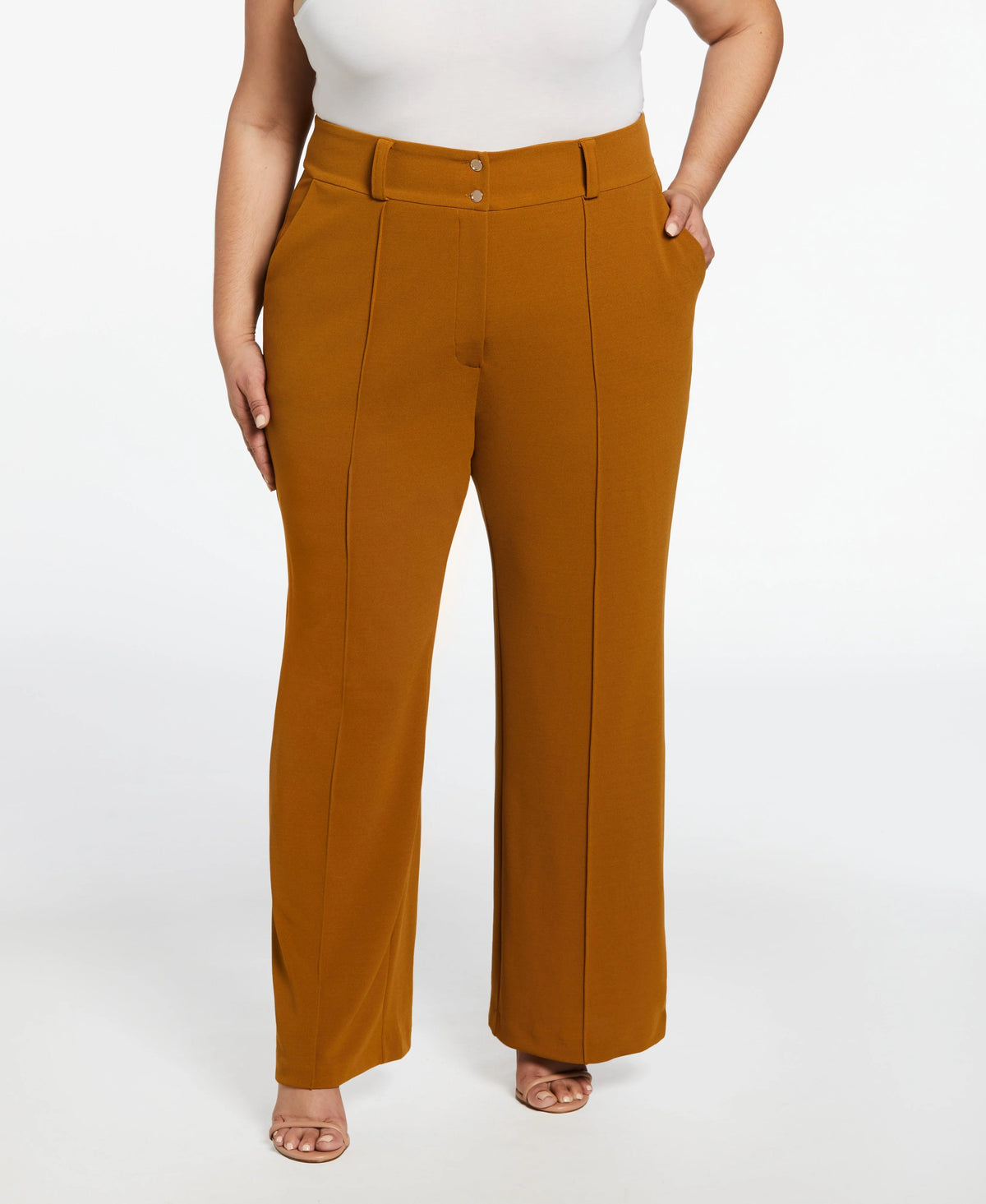 Plus Size Wide Waistband Wide Leg Pant