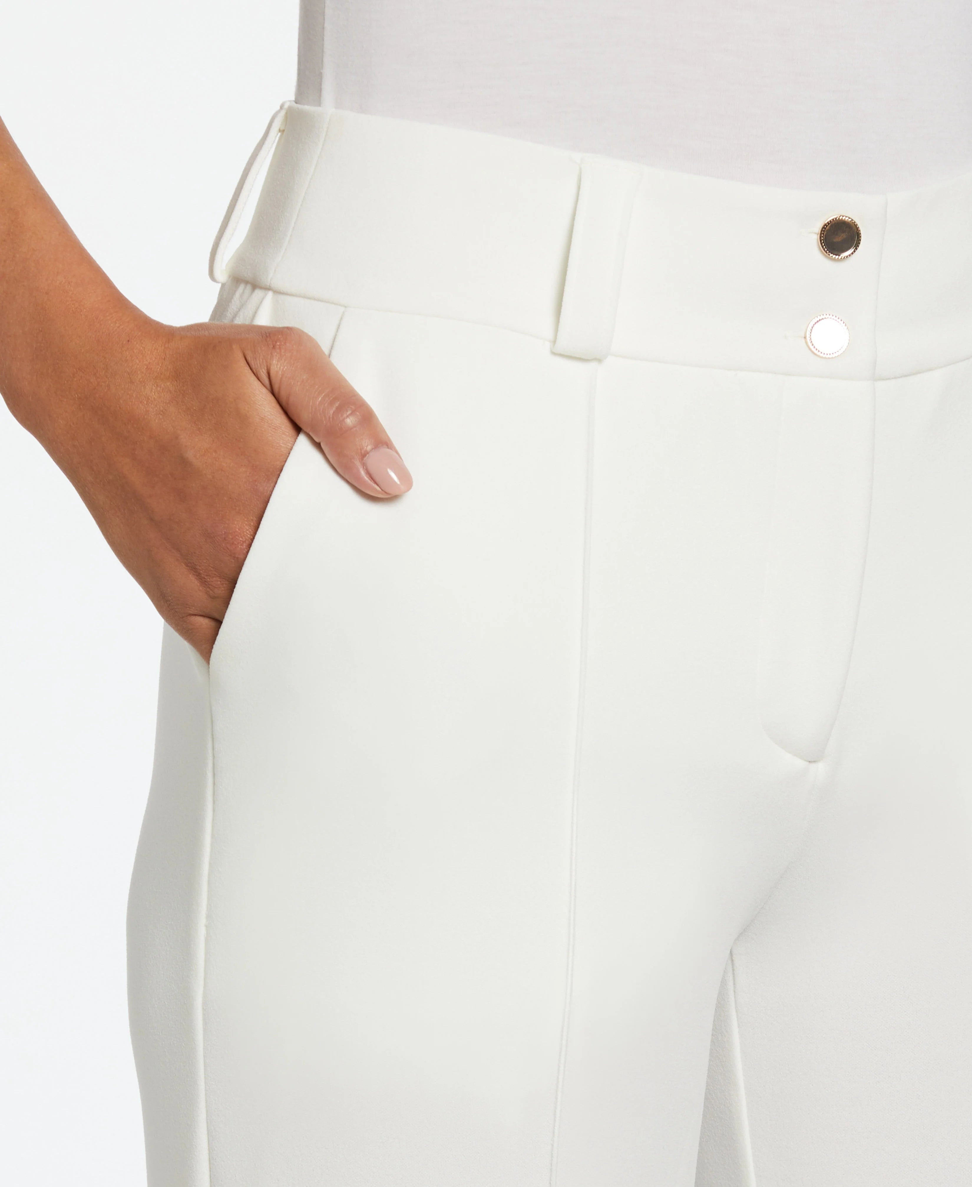 Wide Waistband Wide Leg Pant