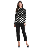 Dot Print Mock Neck Sweater