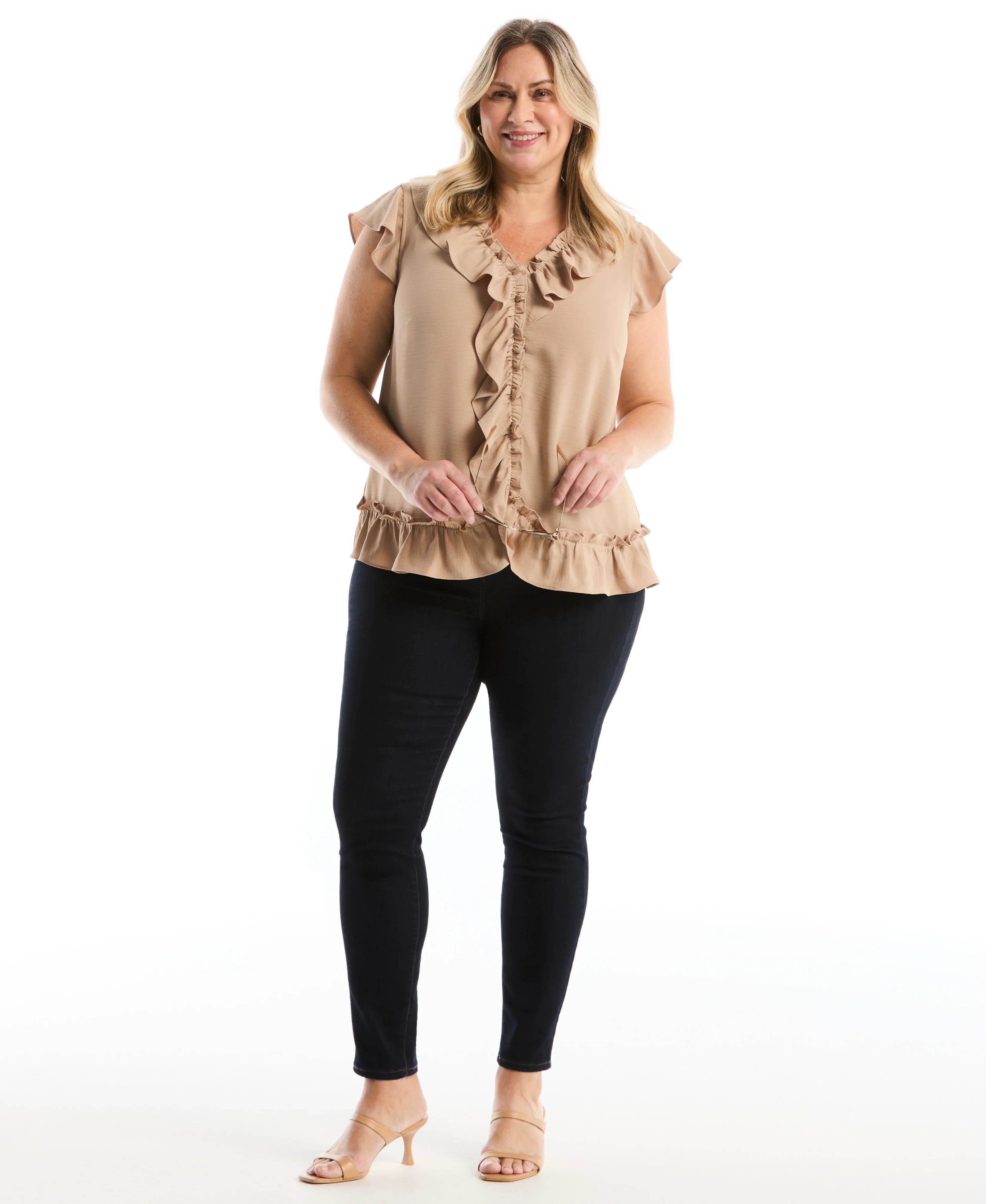 Plus Size Ruffle Blouse