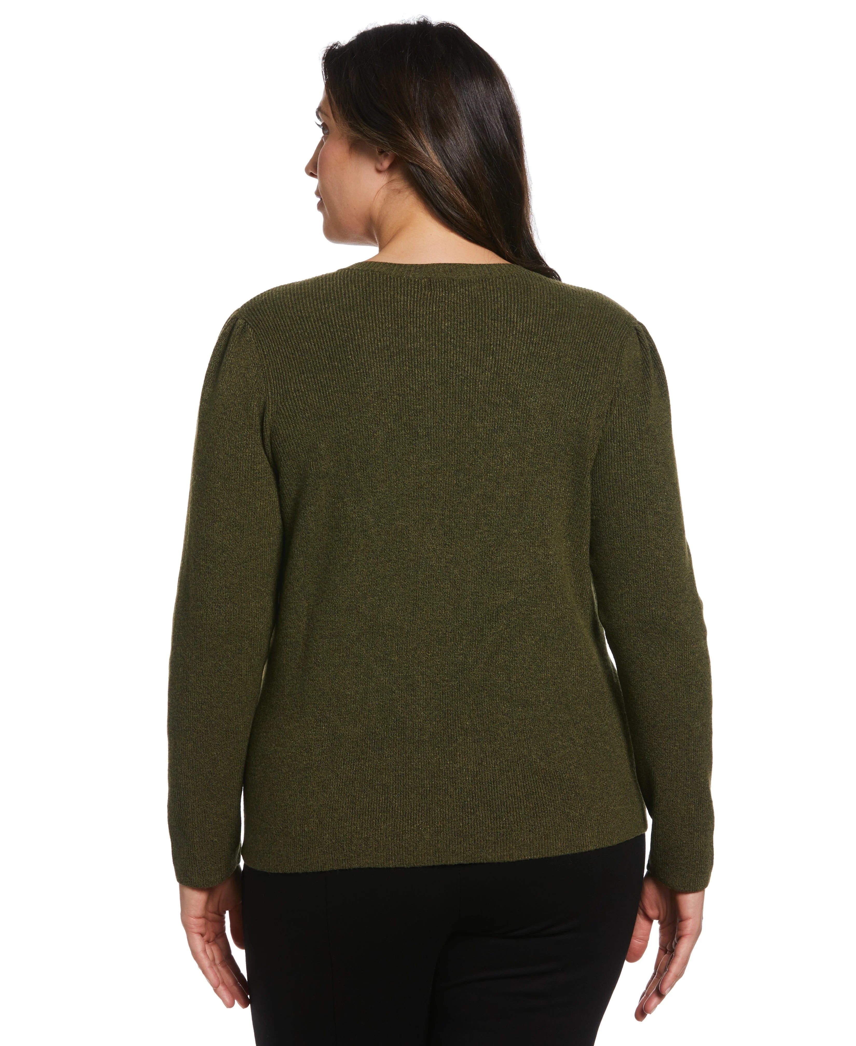 Plus Size Front Lace Up Sweater
