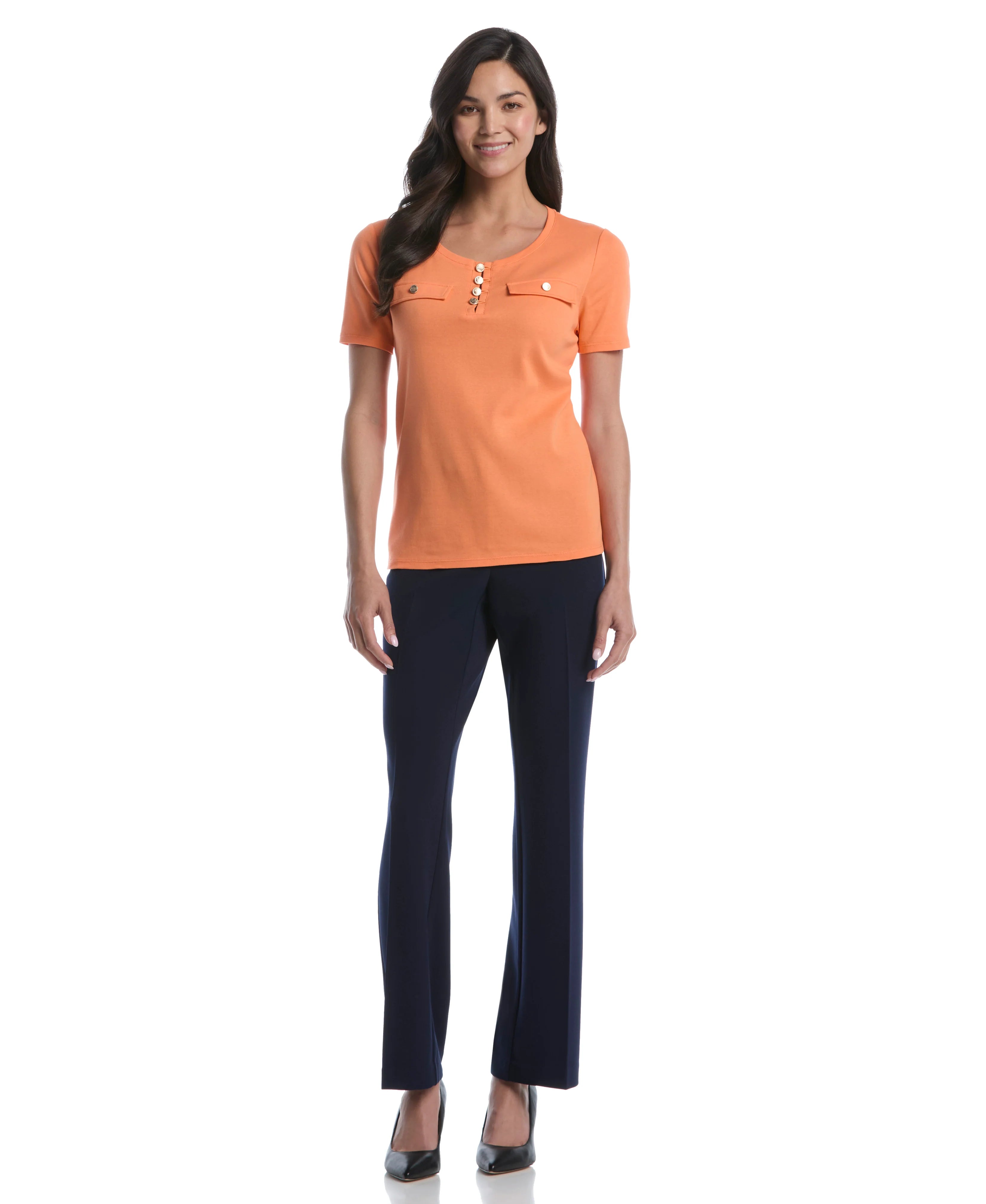 Petite Welt Pocket Button Detail Top