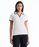 Petite Contrast Trim Johnny Collar Polo