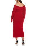 Plus Size Off the Shoulder Sweater Dress