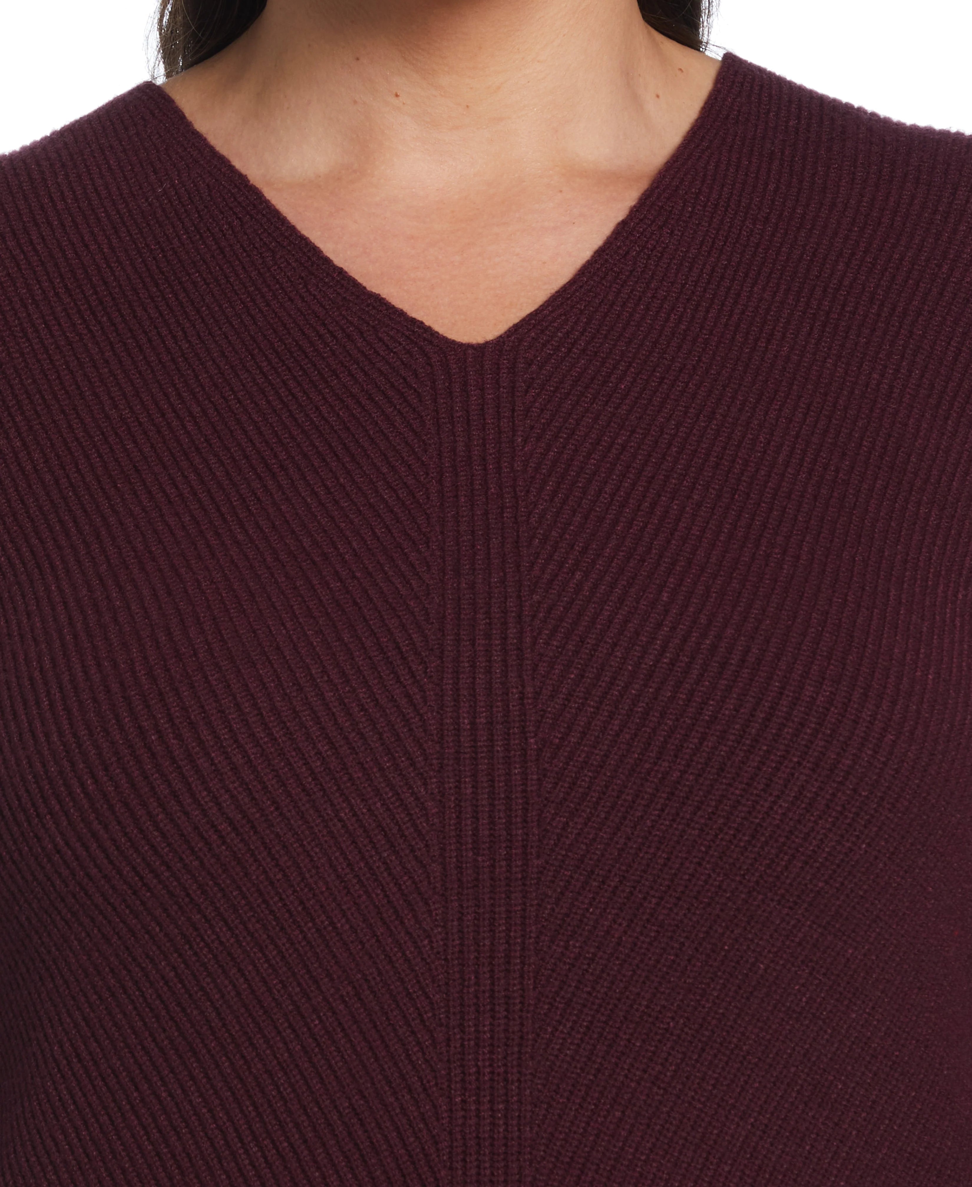 Plus Size Essential Ribbed V Neck Sweater